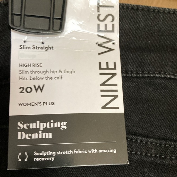 Relisted Nine West black high rise slim straight jean with sculpting denim 20W - Picture 4 of 17